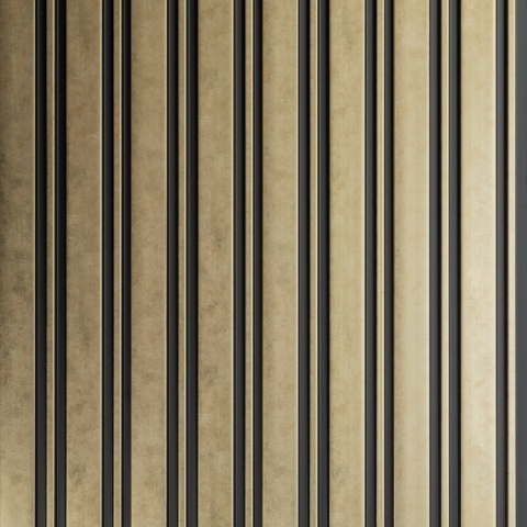 Panou riflaj decorativ 3D Milo, Auriu, 11.6x1.2x270 cm - Img 3