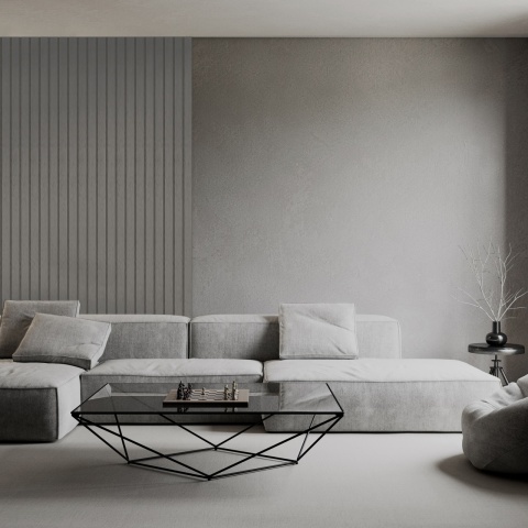Panou riflaj decorativ 3D Roca, Stormy Grey, 25x2x270 cm - Img 2