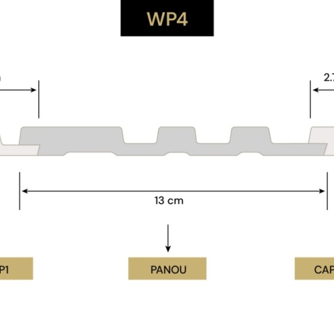 Panou riflaj decorativ 3D, WP4 NEW - 13x1.2x270 cm, Manavi - Img 3