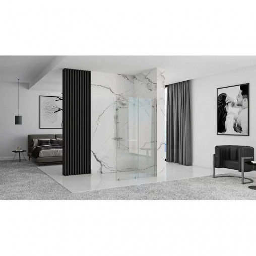 Paravan de dus tip Walk-in Rea Cortis cu parte culisanta 120x200 cm profil crom - Img 2