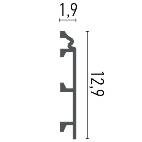 Plinta polimer rigid HCR509 - 12.9x1.9x200 cm - Img 2