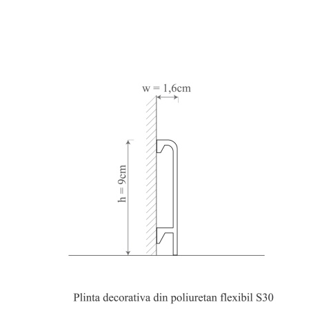 Plinta poliuretan flexibil, Manavi, S30F-9x1.6x200 cm - Img 2