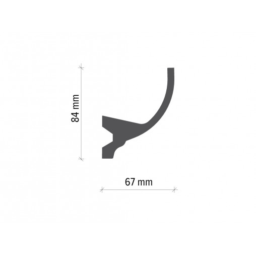 Profil pentru banda LED din poliuretan KF715 - 8.4x6.7x200 cm - Img 2