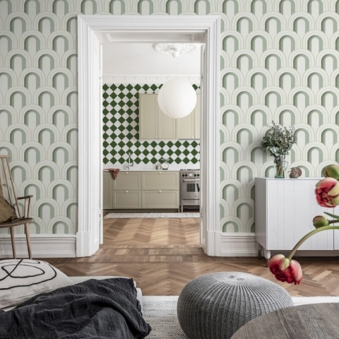 Tapet Arch Deco Bijou, Soft Green, Rebel Walls, 5 mp / rola
