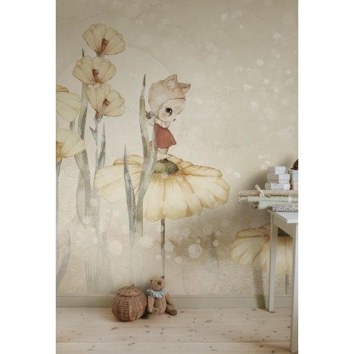 Tapet Bloomy Fields of Marion, Warm Yellow, Rebel Walls