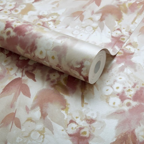 Tapet, Cascade, Mango Red Luxury Floral, 1838 Wallcoverings, 5.3mp / rola - Img 2