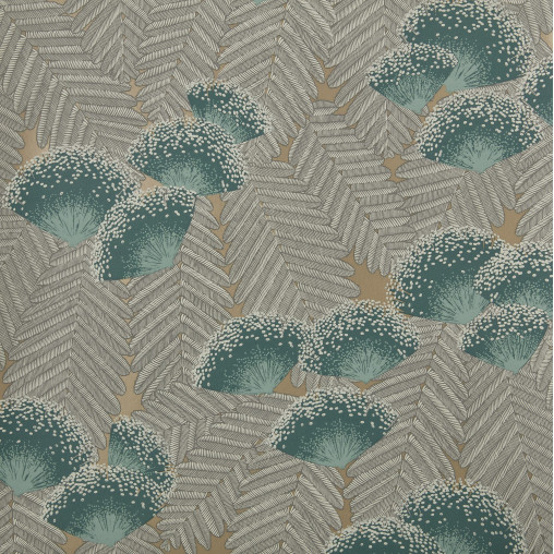 Tapet Clarice, Emerald Green Luxury Art Deco, 1838 Wallcoverings, 5.3mp / rola - Img 2