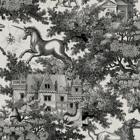 Tapet Fairy Tale Castle, Graphite, Rebel Walls, 5 mp / rola - Img 2
