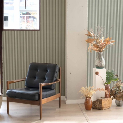Tapet geometric, Stripe 0.7, Matcha, Coordonne, 5mp / rola