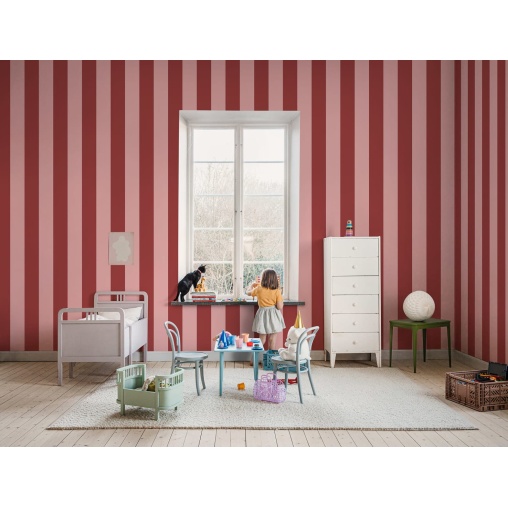 Tapet Happy Stripes, Raspberry, Rebel Walls