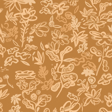 Tapet lavabil Crazy Flowers, Ocher, TresTintas 5mp / rola - Img 2