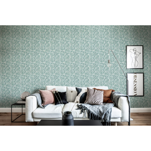 Tapet Marbled Hexagon Tiles, Green, Rebel Walls, 5 mp / rola