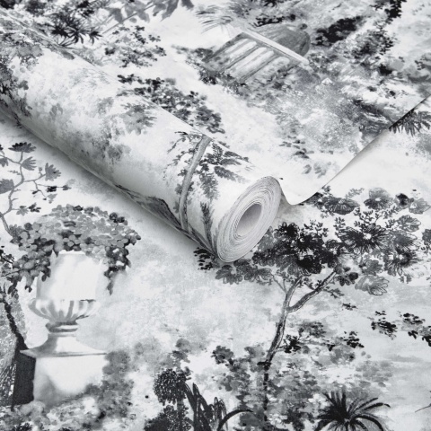 Tapet, Pavilion, Stone Grey Luxury Toile, 1838 Wallcoverings, 7mp / rola - Img 2