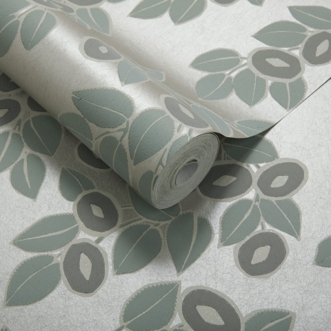 Tapet, Rosetta, Neo Mint Green Luxury Leaf, 1838 Wallcoverings, 5.3mp / rola - Img 2