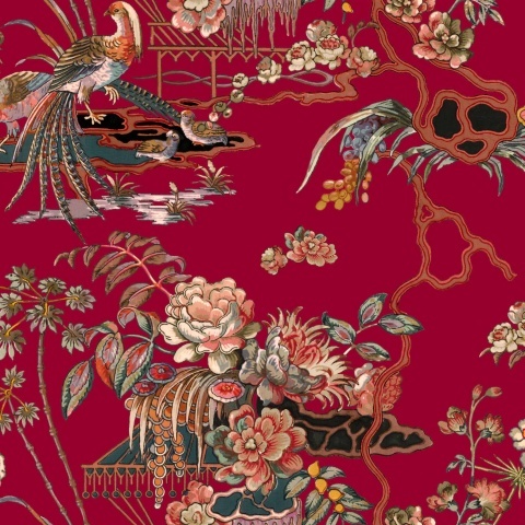 Tapet Sacred Pheasants, Ruby, Coordonne 5mp / rola - Img 2