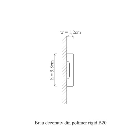 Ancadrament usa polimer rigid, Manavi, B20 - 5.8x1.2x200 cm - Img 2
