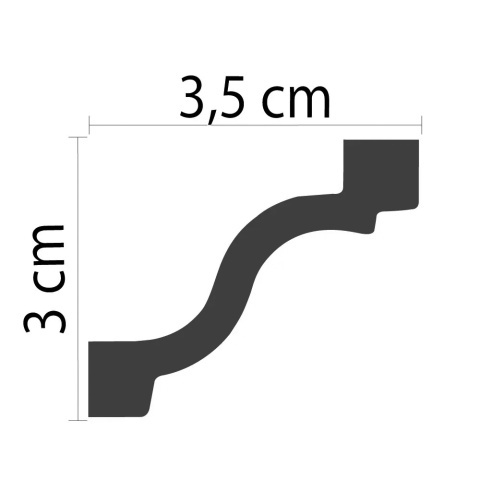 Cornisa polimer rigid KH913-3.5x3x200 cm - Img 2