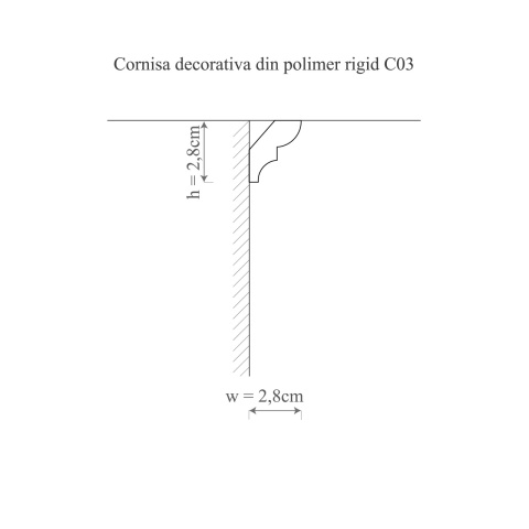 Cornisa polimer rigid, Manavi, C3 - 2.8x2.8x200 cm - Img 2