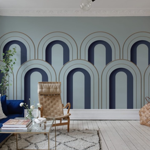 Fototapet, 3D Arch Deco, Blue, Rebel Walls - Img 9