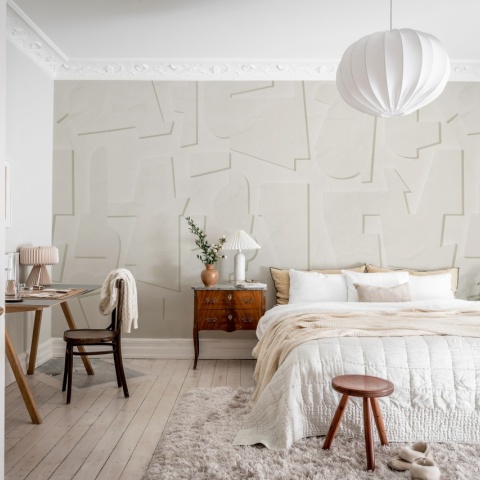 Fototapet, Abstract Wood, White, Rebel Walls - Img 4