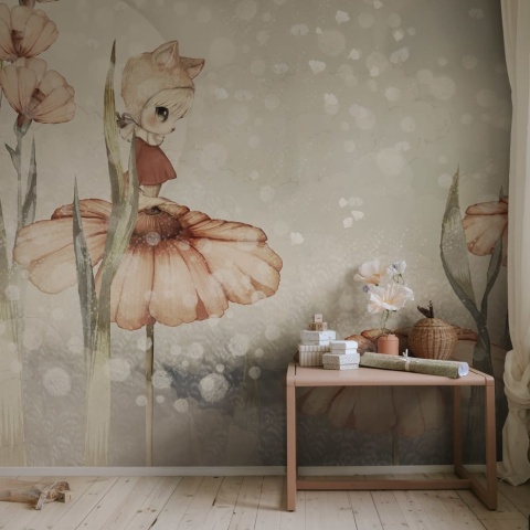 Fototapet, Bloomy Fields of Marion, Gray Green, Rebel Walls - Img 3