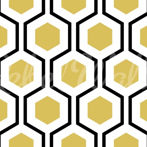Fototapet, Bold Hexagon, Yellow, Rebel Walls - Img 2