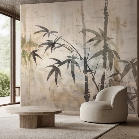 Fototapet Botanic Beige Naturel Bambou Rêve BNB200 - Img 2