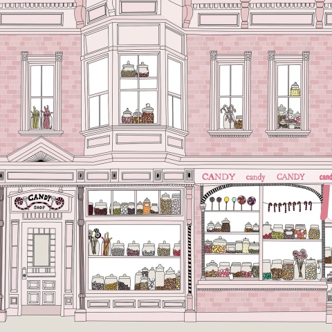 Fototapet, Candyshop, Pink, Rebel Walls - Img 2