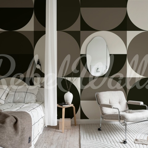Fototapet, Circle Grid, Brown, Rebel Walls - Img 3