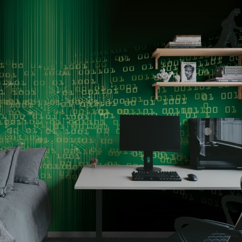 Fototapet, Code, Green, Rebel Walls - Img 3