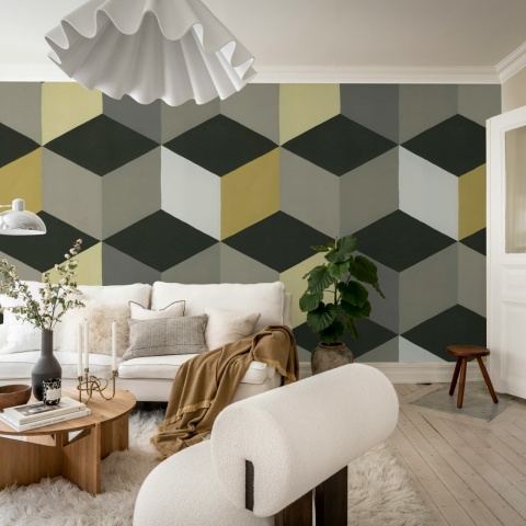 Fototapet, Colorful Rombs, Yellow, Rebel Walls