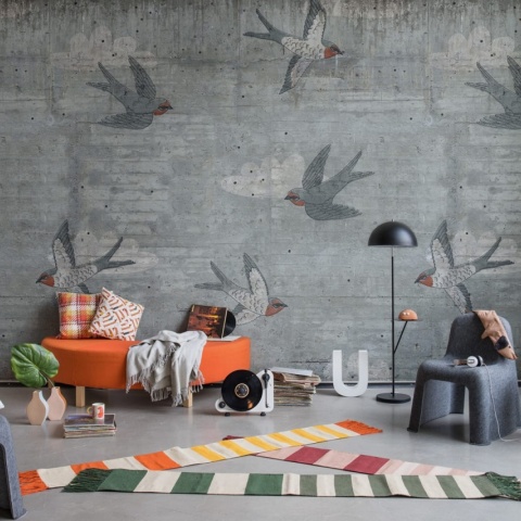 Fototapet, Concrete Art, Swallow, Rebel Walls
