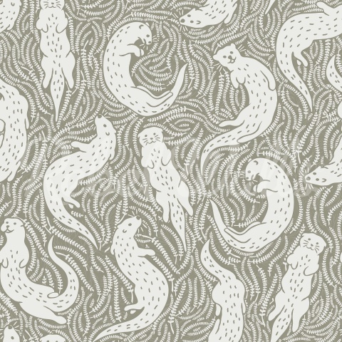 Fototapet, Cute Otters, Beige, Rebel Walls - Img 2
