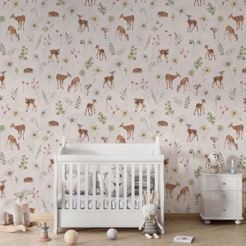 Fototapet Dancing Deer - White, Kikki Belle - Img 3