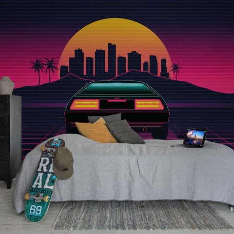 Fototapet, Delorian, Night, Rebel Walls