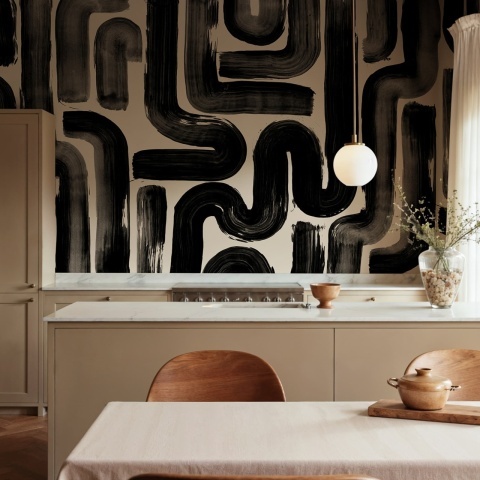 Fototapet, Drape Brush, Black, Rebel Walls - Img 3