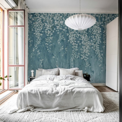 Fototapet, Draped Blossoms, Dark Blue, Rebel Walls - Img 4