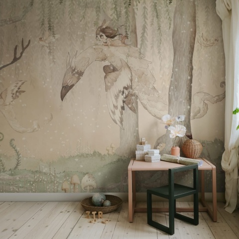 Fototapet, Dream Forest Girl, Green Rose, Rebel Walls - Img 3