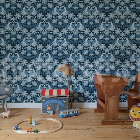 Fototapet, Dreamy Birds, Blue, Rebel Walls