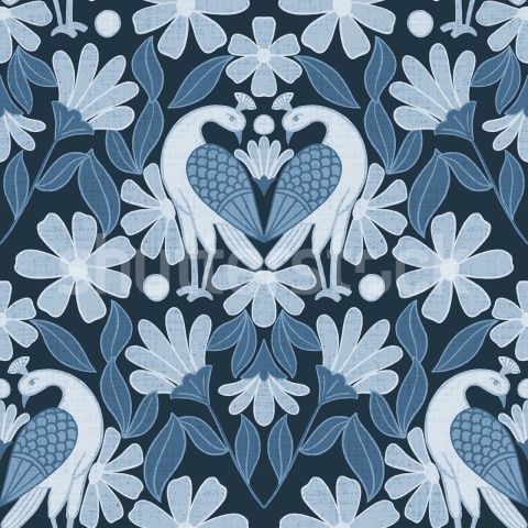 Fototapet, Dreamy Birds, Blue, Rebel Walls - Img 2