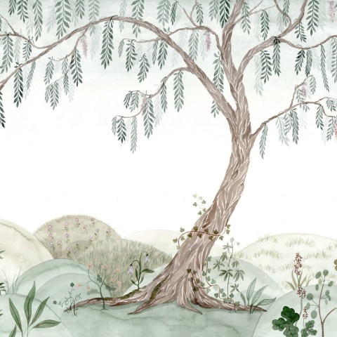 Fototapet, Dreamy Tree, Light Green, Rebel Walls - Img 2