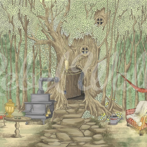 Fototapet, Fairy Tale, Forest Green, Rebel Walls - Img 2