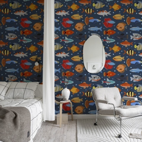 Fototapet, Fish Shoal, Blue, Rebel Walls - Img 3