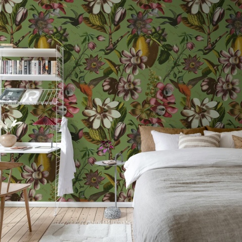 Fototapet, Flying Kolibri, Green, Rebel Walls