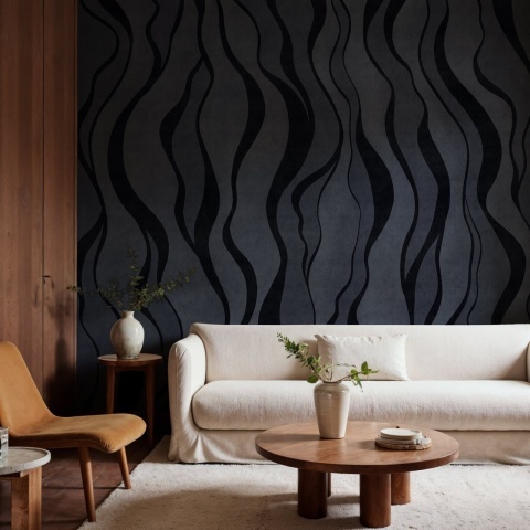Fototapet, Gentle Lines, Dark Blue, Rebel Walls