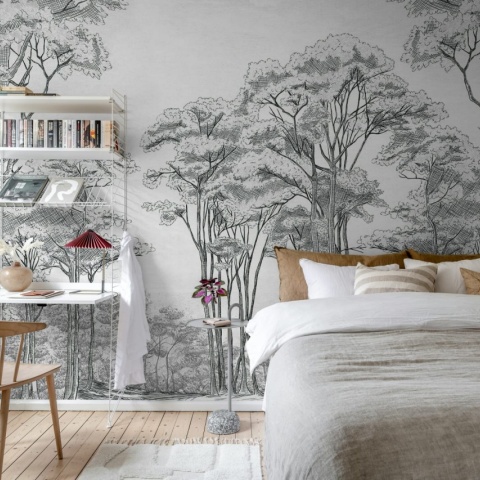 Fototapet, Graphic Trees, Black &amp; White, Rebel Walls - Img 3