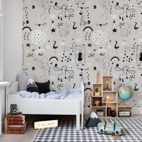 Fototapet, Happy Animals, Gray, Rebel Walls - Img 4