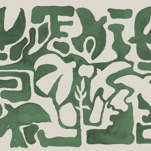 Fototapet, Harmony Forms, Green, Rebel Walls - Img 2