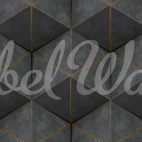 Fototapet, Hexagon Cube, Black, Rebel Walls - Img 5