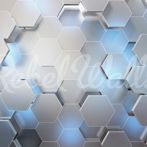 Fototapet, Hexagon, Gray, Rebel Walls - Img 2